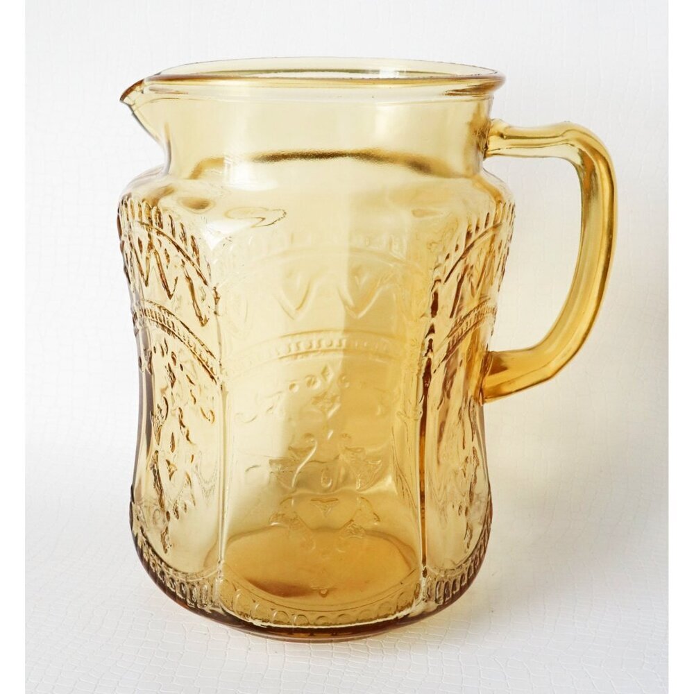 Patrician Spoke Amber Pitcher Depression Glass Federal Glass 1930's